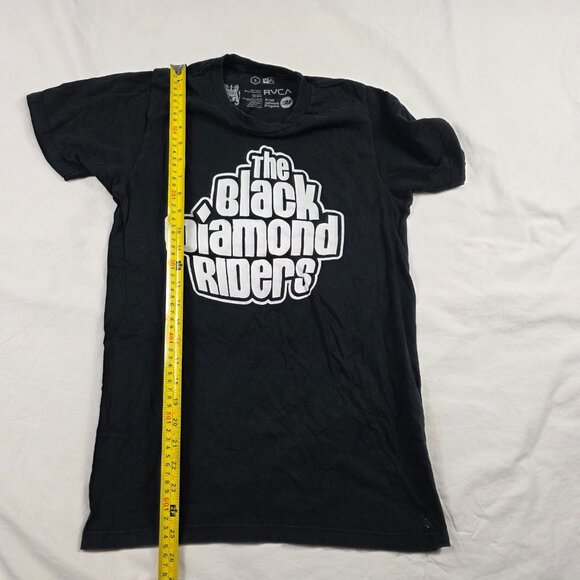 RVCA Mens Size Small Black Graphic T Shirt Black Diamond Riders Casual Walking - Picture 8 of 9